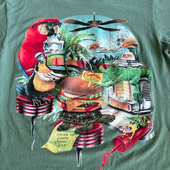 Vintage Caribbean Soul T-Shirt Men’s Size L 1995 Single Cheeseburger In Paradise - Picture 4 of 7